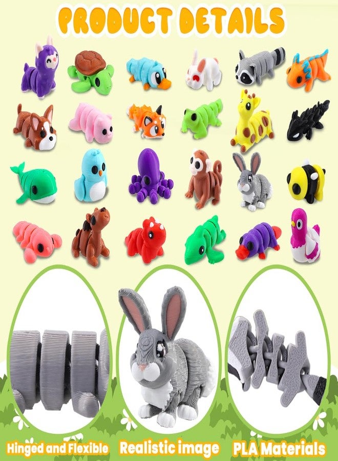 Vellibring 24pcs Prefilled Easter Eggs 3D Printed Animals for Kids, Easter Plastic Egg Basket Stuffers Hunt Gifts for Boys Girls Easter Prizes Goodie Bag Classroom Birthday Party Favor - Image 3