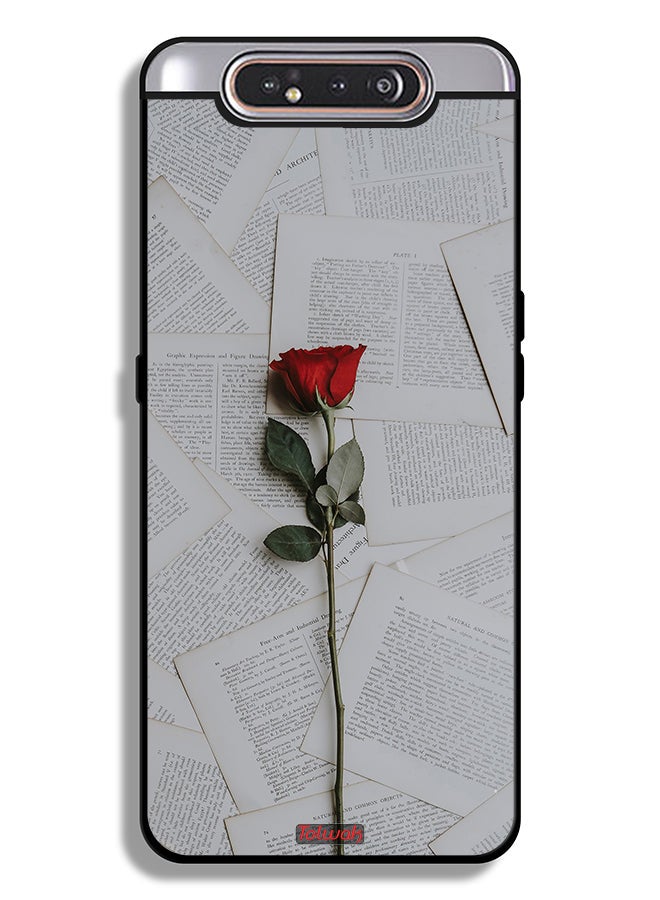 Tolwak Samsung Galaxy A80 Protective Case Cover Rose On Papers - Image 1