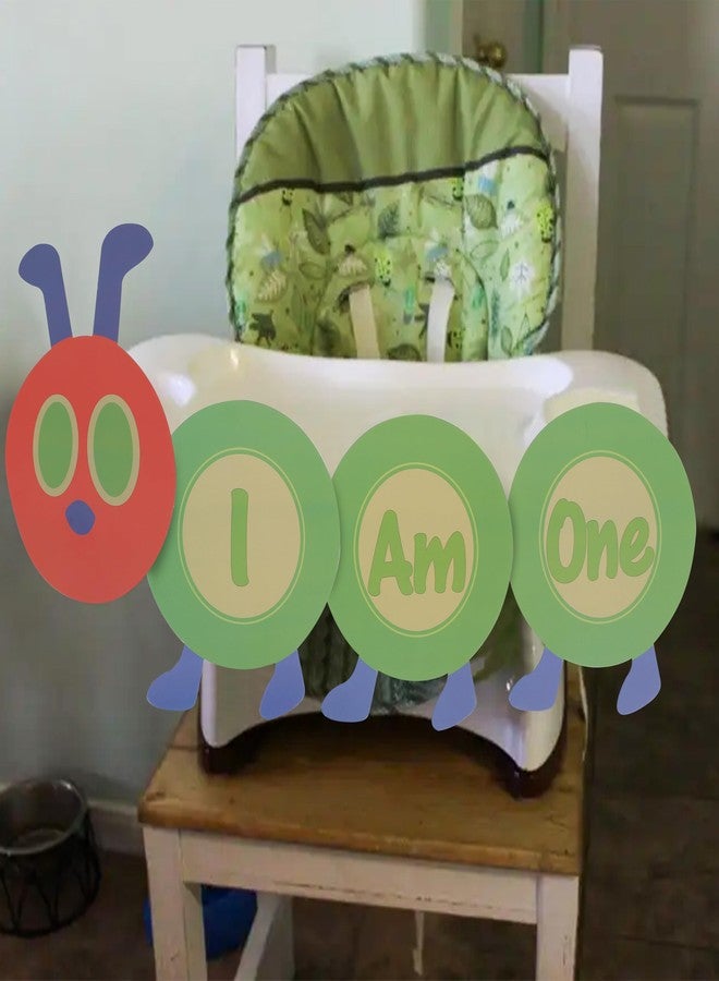 HIKLO Hungry Caterpillar High Chair Banner - I Am One Highchair Banner, Hungry Caterpillar 1st Birthday Party Supplies, Fruit Theme Birthday Decoration, Photo Props Cake Smash for Baby - Image 5