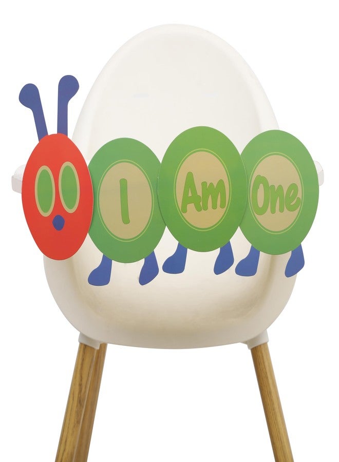 HIKLO Hungry Caterpillar High Chair Banner - I Am One Highchair Banner, Hungry Caterpillar 1st Birthday Party Supplies, Fruit Theme Birthday Decoration, Photo Props Cake Smash for Baby - Image 1