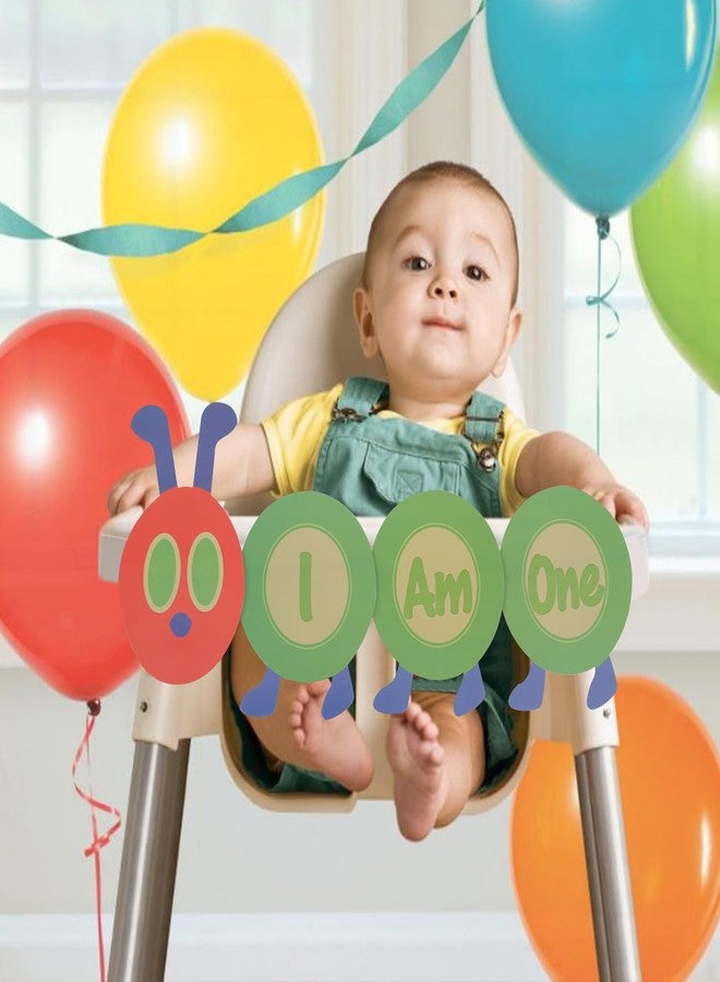 HIKLO Hungry Caterpillar High Chair Banner - I Am One Highchair Banner, Hungry Caterpillar 1st Birthday Party Supplies, Fruit Theme Birthday Decoration, Photo Props Cake Smash for Baby - Image 3