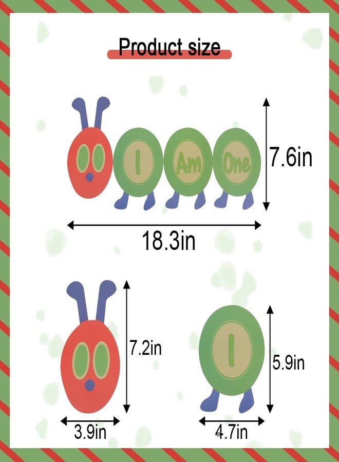 HIKLO Hungry Caterpillar High Chair Banner - I Am One Highchair Banner, Hungry Caterpillar 1st Birthday Party Supplies, Fruit Theme Birthday Decoration, Photo Props Cake Smash for Baby - Image 2