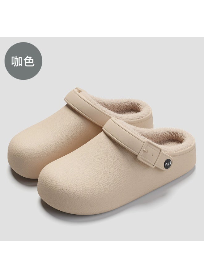 Eva waterproof cotton slippers - indoor home furnishing, warm and plush, suitable for winter, anti-slip cotton slippers