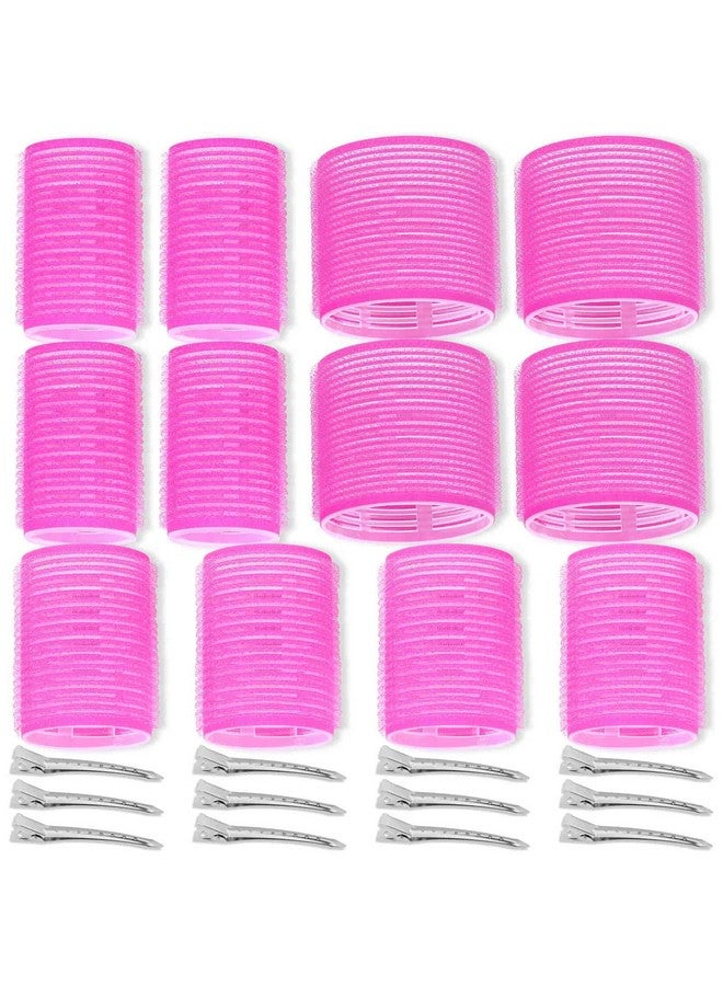 shynek Self Grip Hair Rollers Curlers 24 Pcs Set With 12Pcs Heatless Hair Rollers 3 Sizes (4 Jumbo 4 Large & 4 Medium) And 12 Pcs Hair Clips For Long Medium Short Thick Fine Thin Hair Volume - Image 2