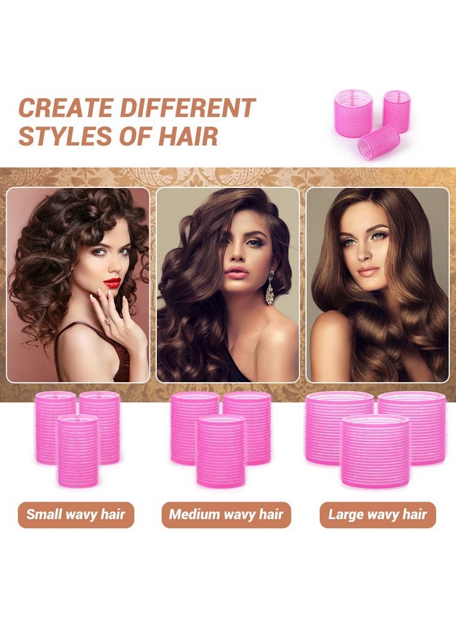 shynek Self Grip Hair Rollers Curlers 24 Pcs Set With 12Pcs Heatless Hair Rollers 3 Sizes (4 Jumbo 4 Large & 4 Medium) And 12 Pcs Hair Clips For Long Medium Short Thick Fine Thin Hair Volume - Image 4