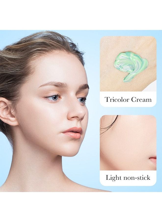 SADOER - Isolation Cream Invisible Pore, Sunscreen lotion SPF50, Makeup Primer for Mature Skin, Three Color Contour Isolation Cream, Color Corrector, Cover Acne Marks, Oil Control Moisturizing 40g - Image 1