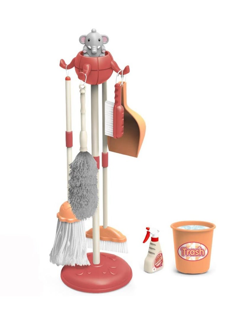 8 PCS Household Tools Cleaning Toys Play Set Pretend Play Set Educational Durable Housekeeping Broom, Dustpan, Mops, Pretend Household Gift for Toddlers Boys Girls - Image 1