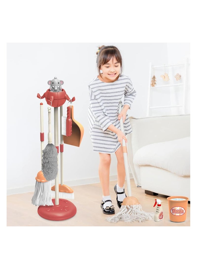 8 PCS Household Tools Cleaning Toys Play Set Pretend Play Set Educational Durable Housekeeping Broom, Dustpan, Mops, Pretend Household Gift for Toddlers Boys Girls - Image 2