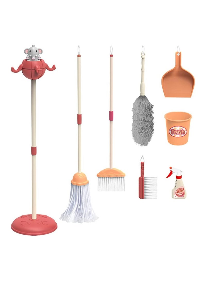8 PCS Household Tools Cleaning Toys Play Set Pretend Play Set Educational Durable Housekeeping Broom, Dustpan, Mops, Pretend Household Gift for Toddlers Boys Girls - Image 4