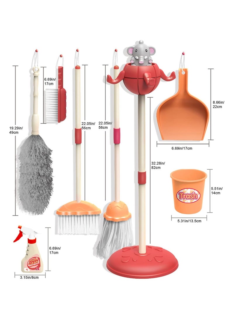 8 PCS Household Tools Cleaning Toys Play Set Pretend Play Set Educational Durable Housekeeping Broom, Dustpan, Mops, Pretend Household Gift for Toddlers Boys Girls - Image 5