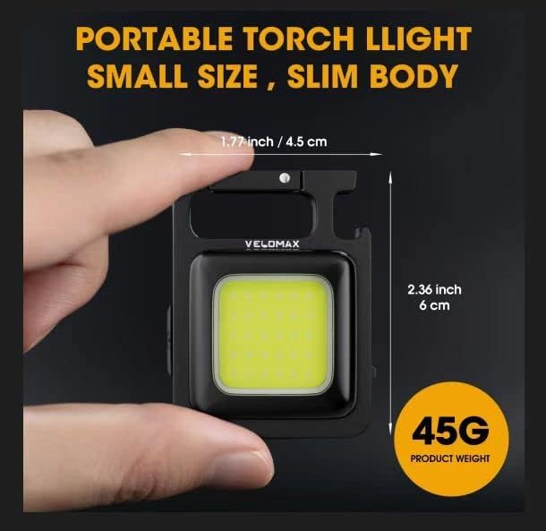 DIKPUL Small Flashlights Rechargeable Keychain Work Light - 4 Light Modes with Bottle Opener, Magnetic Base and Folding Bracket, Pocket Emergency Light (Pack of 1) - Image 2