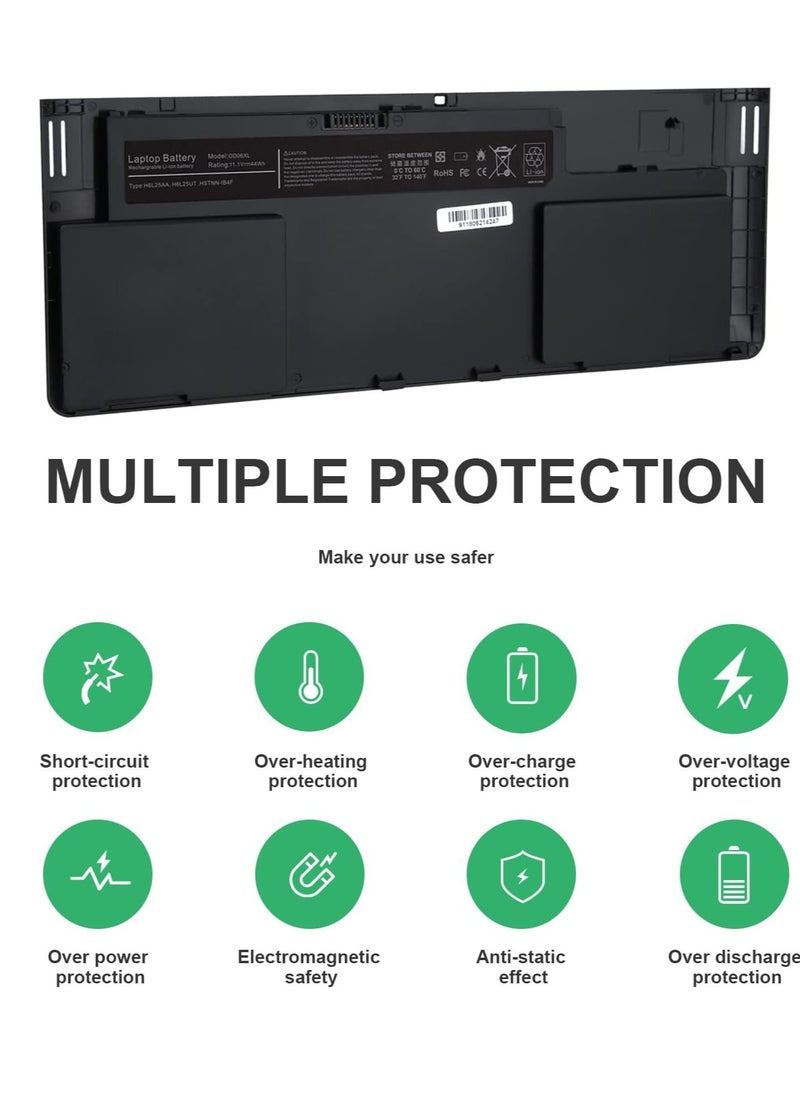 Generic OD06XL OD06 Laptop Battery for HP EliteBook Revolve 810 G1 G2 G3 Tablet 11.6" i7-3687U i7-4600U i5-3437U ODO6XL 0D06XL 698750-171 698750-1C 1 698943-001 HSTNN-IB4F HSTNN-W91C H6L25AA H6L25UT  - Image 4