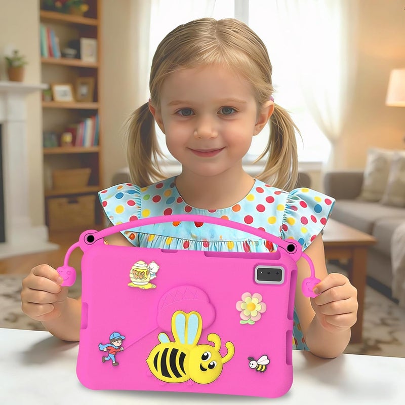 Yunseity EVA Kids Tablet Case Shockproof Tablet Cover Lightweight Sleeve with Stand for TAB S6 10.5 A7 10.4 for S6 Lite 10.4 for M10 10.3 (Rose Red) - Image 3