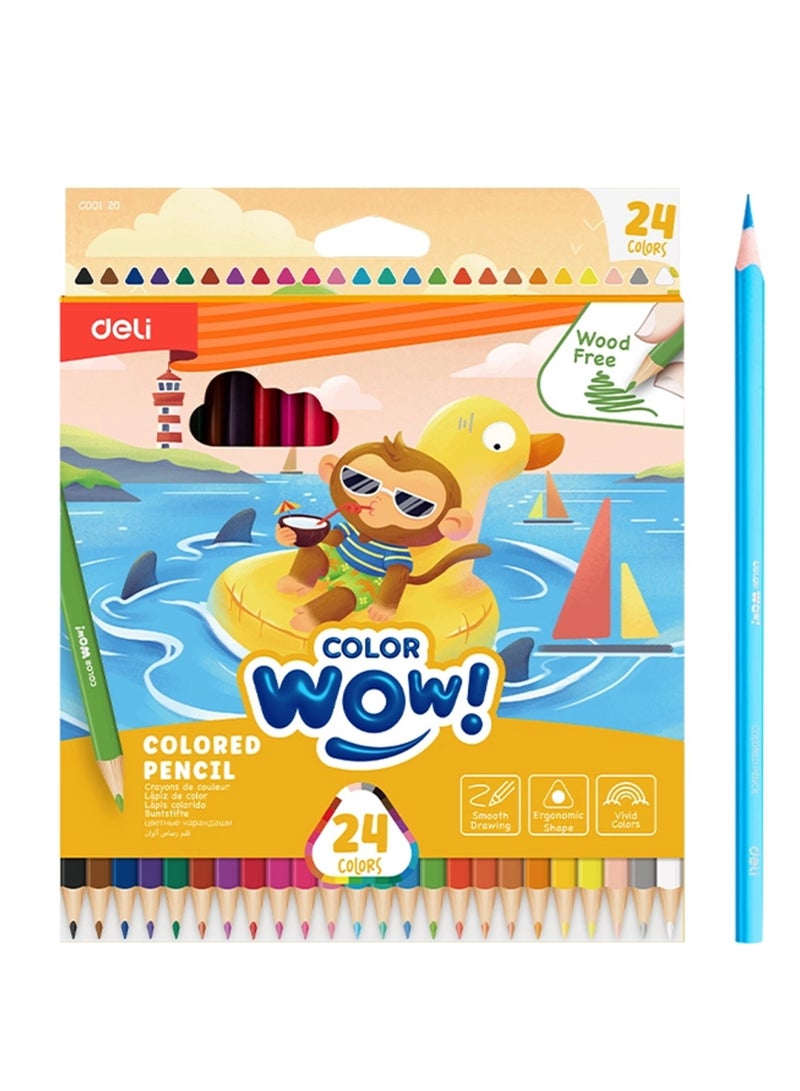 Deli 24-Piece Colour Pencils Multicolour - Image 1