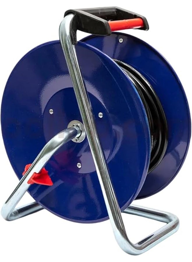 Makute 25m Heavy Duty Extension Cable Reel with 4 Power Sockets, Industrial Cord Reel with Galvanized Steel Base, Durable Electric Power Line for Workshop Use – MKCR1025M - Image 3