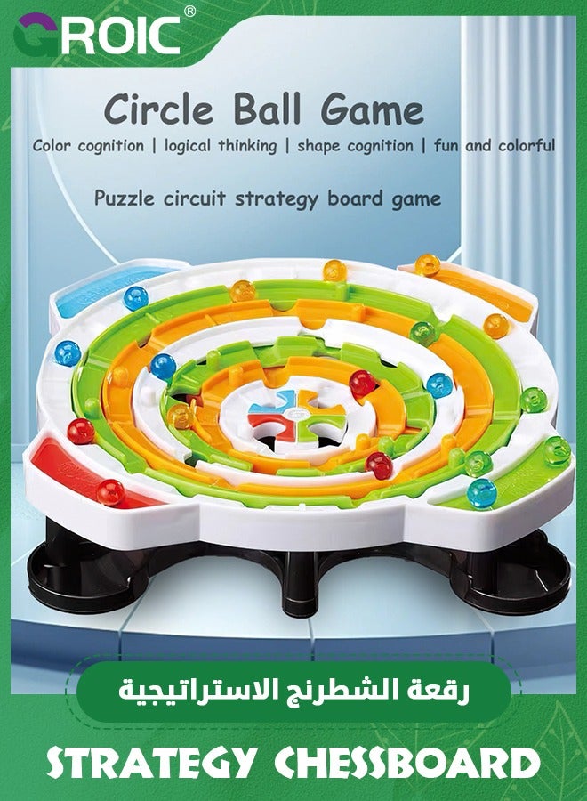 GROIC Circle Ball Game, Logic Chess Track Board Game, Maze Game Family Interaction Puzzle Strategy Chessboard Logical Thinking Training Game Strategy Board Game - Image 3
