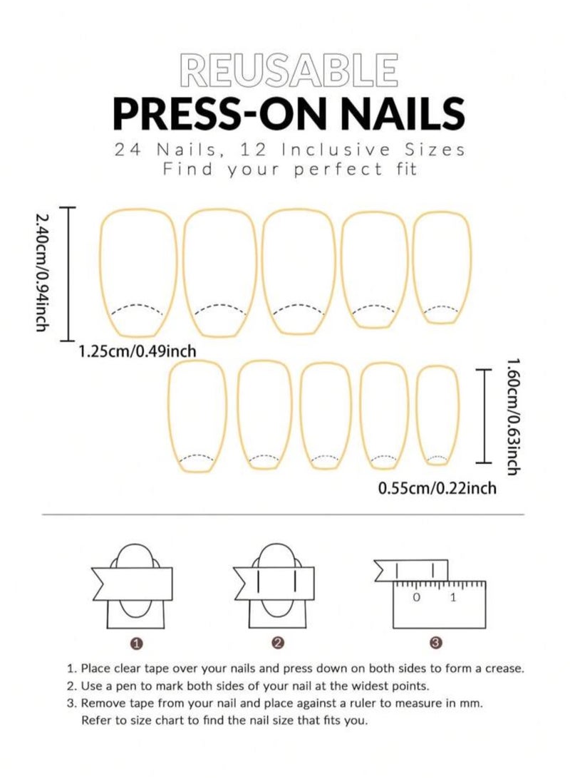 Shein - Gradient pink jelly nails in coven shape, 24 PCS - Image 1