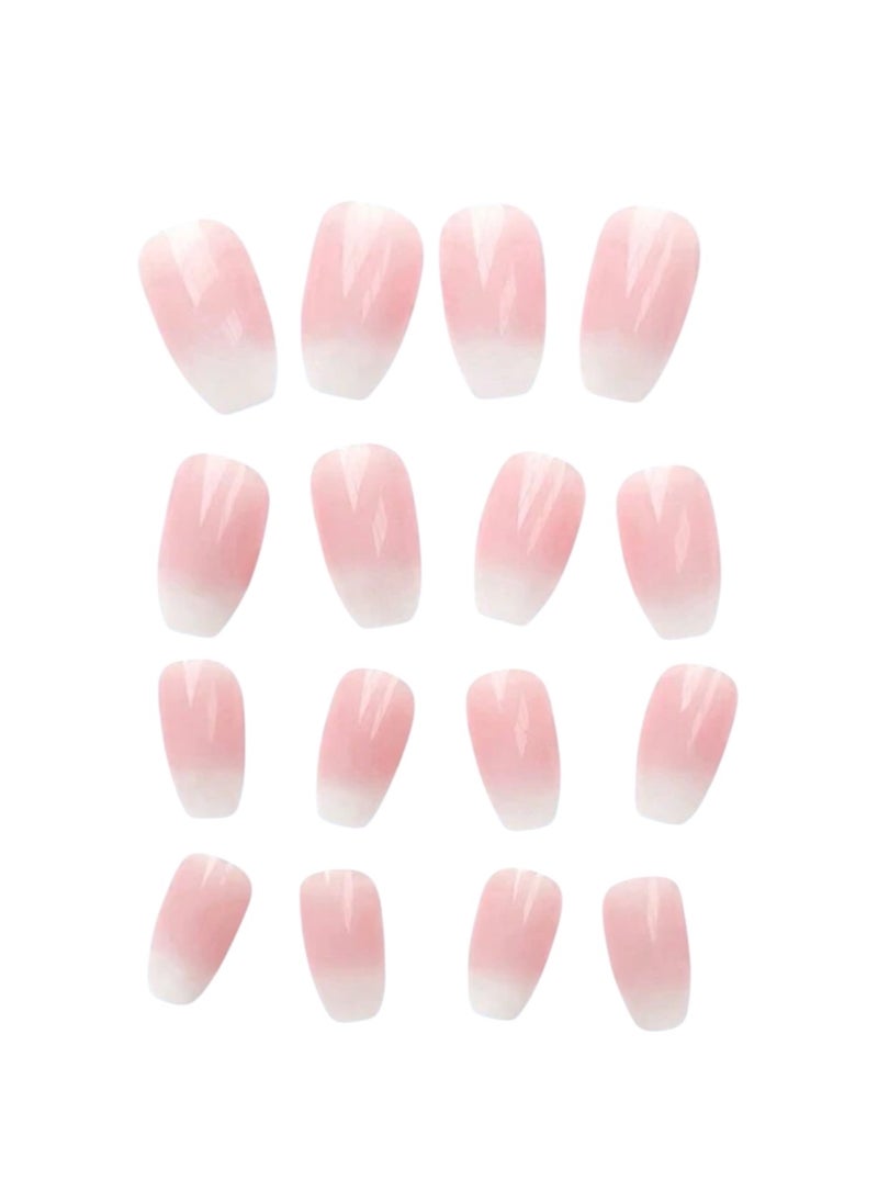 Shein - Gradient pink jelly nails in coven shape, 24 PCS - Image 1