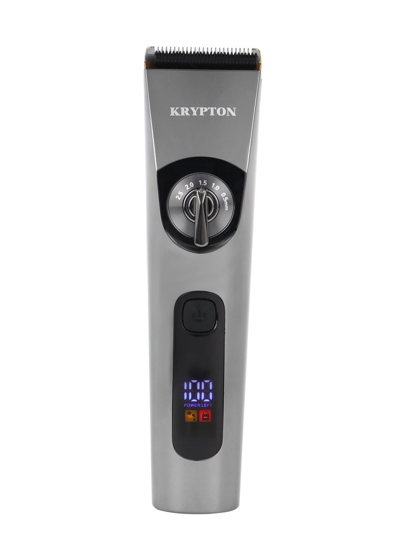 KRYPTON Professional Hair And Beard Trimmer, Rechargeable With High-Capacity Li Battery And 4 Hours Working Time, Quick Charge- KNTR5467 Grey - Image 2