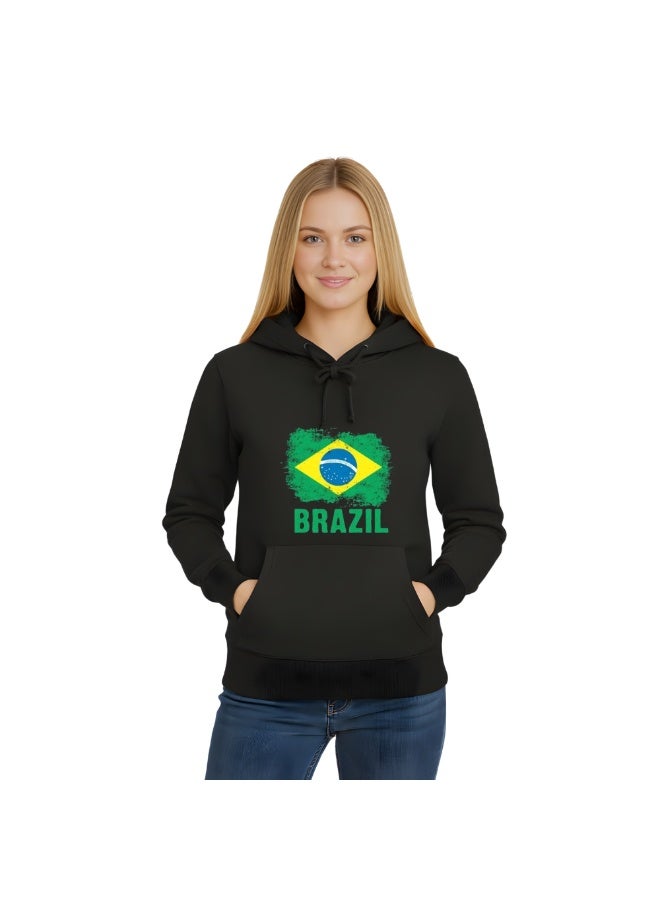PRINTSHOP4ME Brazil Women's Hoodie–100% Cotton Fabric|Casual Wear For Travel,Sports&Daily Outfits|Long Sleeve Pullover|Brazil Printed Hoodies - Image 1