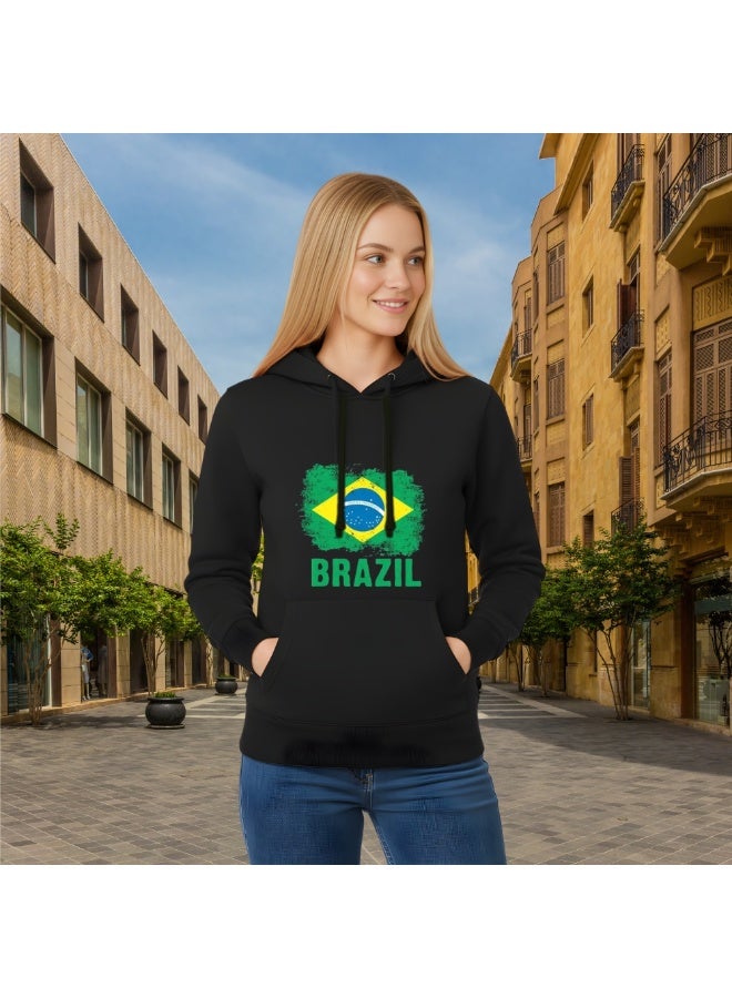 PRINTSHOP4ME Brazil Women's Hoodie–100% Cotton Fabric|Casual Wear For Travel,Sports&Daily Outfits|Long Sleeve Pullover|Brazil Printed Hoodies - Image 3