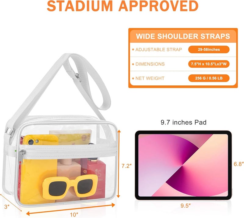 MAYTREE Clear Bag for Stadium Events Clear Messenger Bag Suitable for Concert Outfits and Sports Events - Image 3