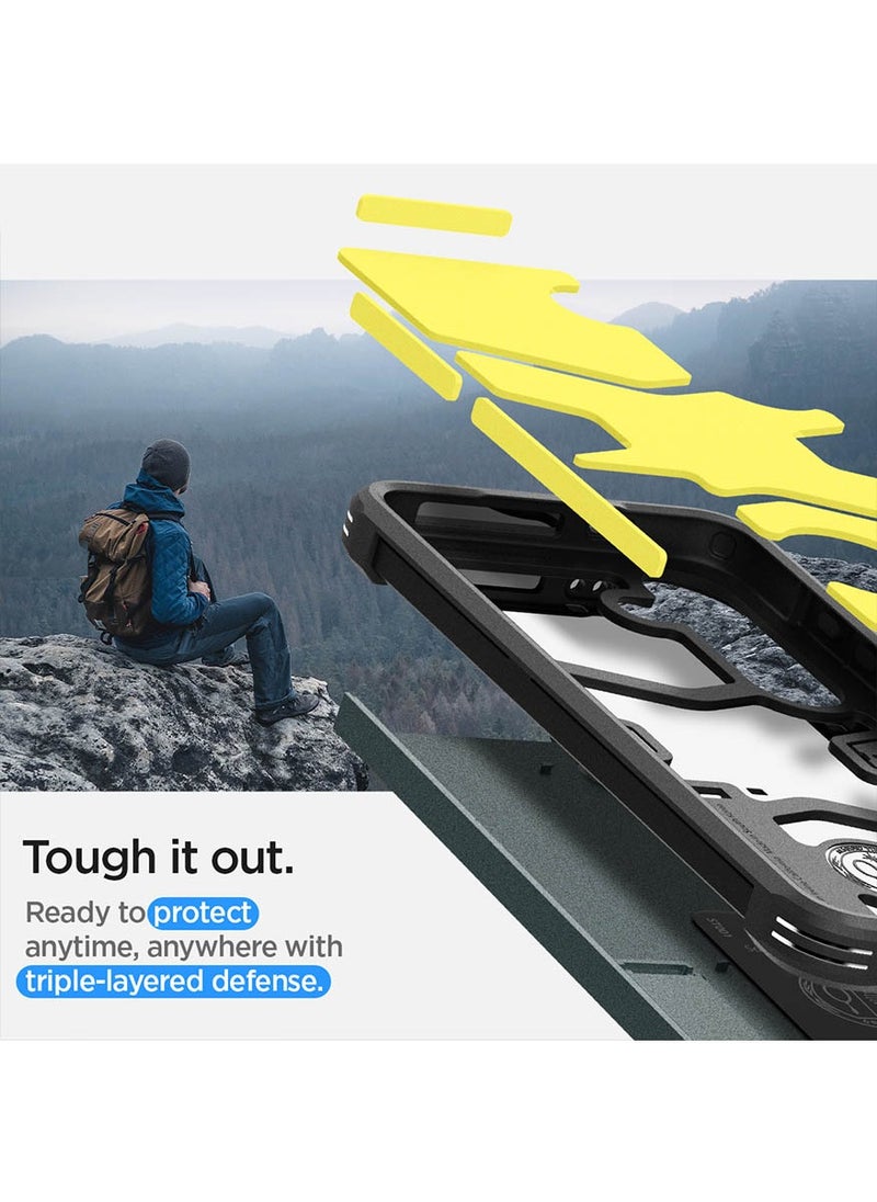 Spigen Tough Armor for Samsung Galaxy S24 PLUS case cover with Extreme Impact Foam - Abyss Green  - Image 4