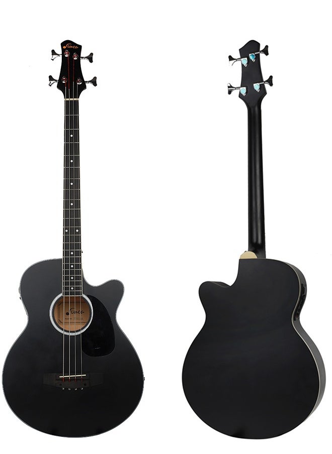 Limoa - 40 Inch Full Size 4 Strings Cutaway Acoustic-Electric Bass Guitar With 4-Band Equalizer,Gig Bag,Strap, Picks Black - Image 1