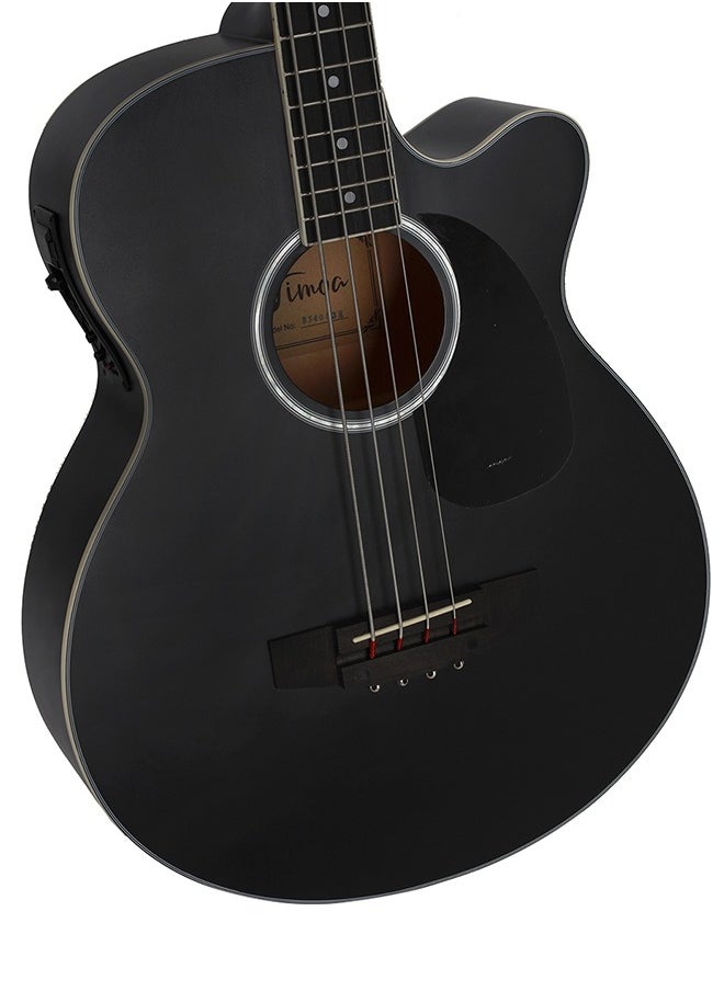 Limoa - 40 Inch Full Size 4 Strings Cutaway Acoustic-Electric Bass Guitar With 4-Band Equalizer,Gig Bag,Strap, Picks Black - Image 1