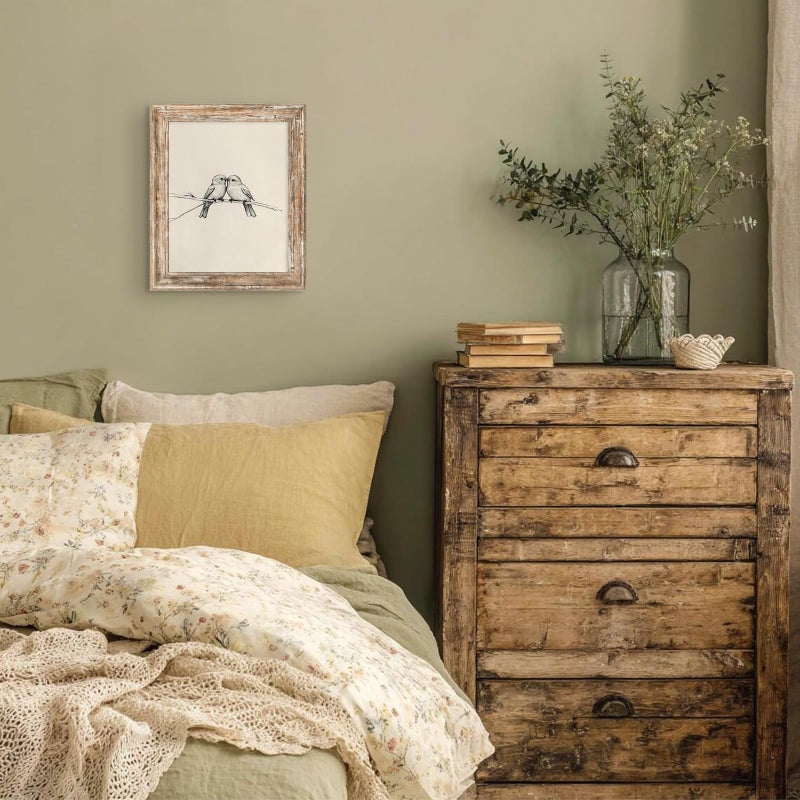 ASTRDECOR Framed Canvas Prints Wall Art 8x10, Vintage Bird Wall Art Print â€“ Minimalist Bird Sketch Drawing Art Pictures, Rustic Vintage Artwork with Distressed Faux Wood Frame - Image 5