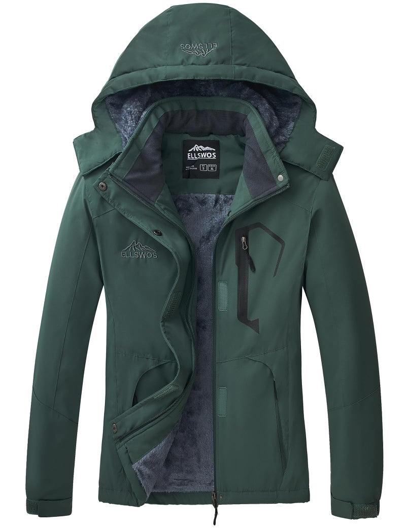 ELLSWOS Womens Winter Coats Waterproof Ski Jacket Warm Snow Jackets Windproof Windbreaker Hooded Raincoat - Image 1