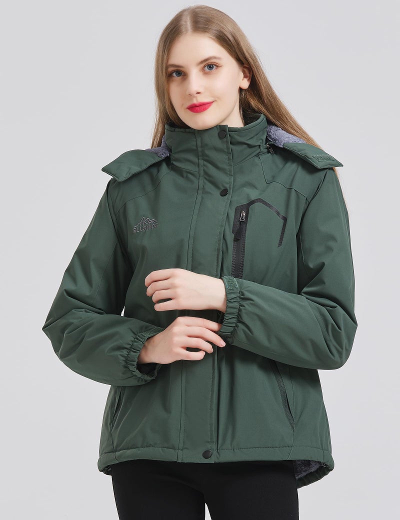 ELLSWOS Womens Winter Coats Waterproof Ski Jacket Warm Snow Jackets Windproof Windbreaker Hooded Raincoat - Image 5