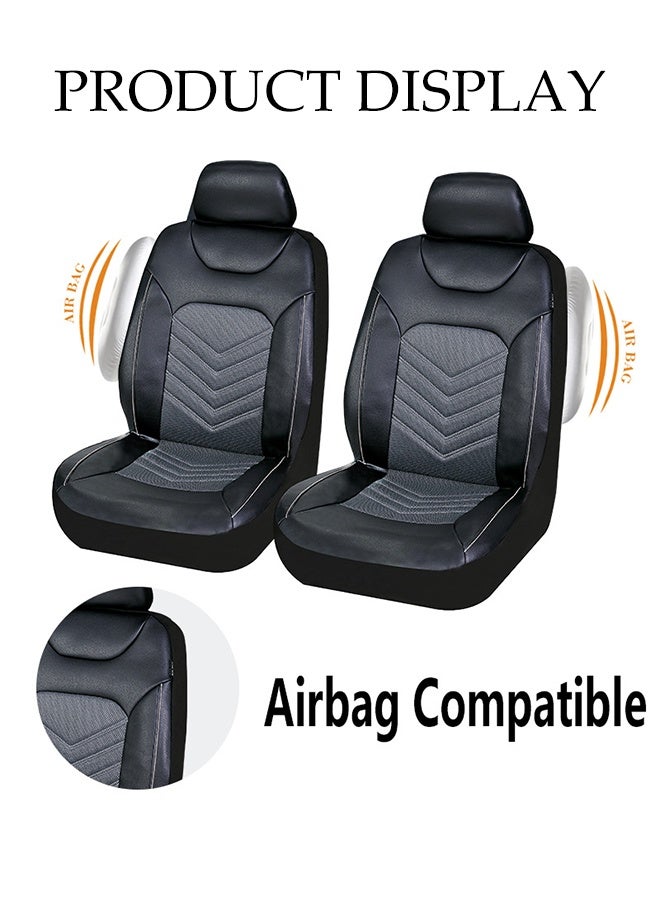 DUNISO 9 Pcs Car Seat Cover, Universal Fully Wrapped Seat Cushion, 5 Seats PVC Car Backrest Seat Cover, Wear Resistant And Anti Slip, Easy to Install，Suitable For All Seasons, Suitable For Most Car Seats - Image 4