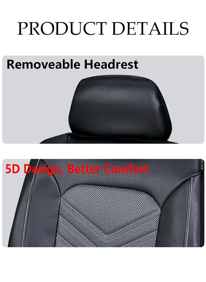DUNISO 9 Pcs Car Seat Cover, Universal Fully Wrapped Seat Cushion, 5 Seats PVC Car Backrest Seat Cover, Wear Resistant And Anti Slip, Easy to Install，Suitable For All Seasons, Suitable For Most Car Seats - Image 5