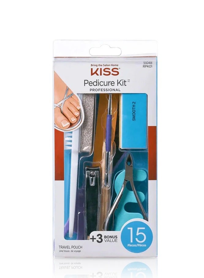 Kiss Professional Pedicure Kit 15 Pieces Multicolour - Image 1