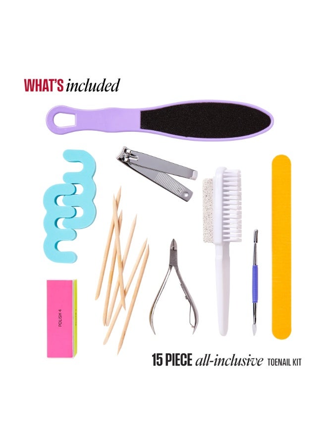 Kiss Professional Pedicure Kit 15 Pieces Multicolour - Image 4