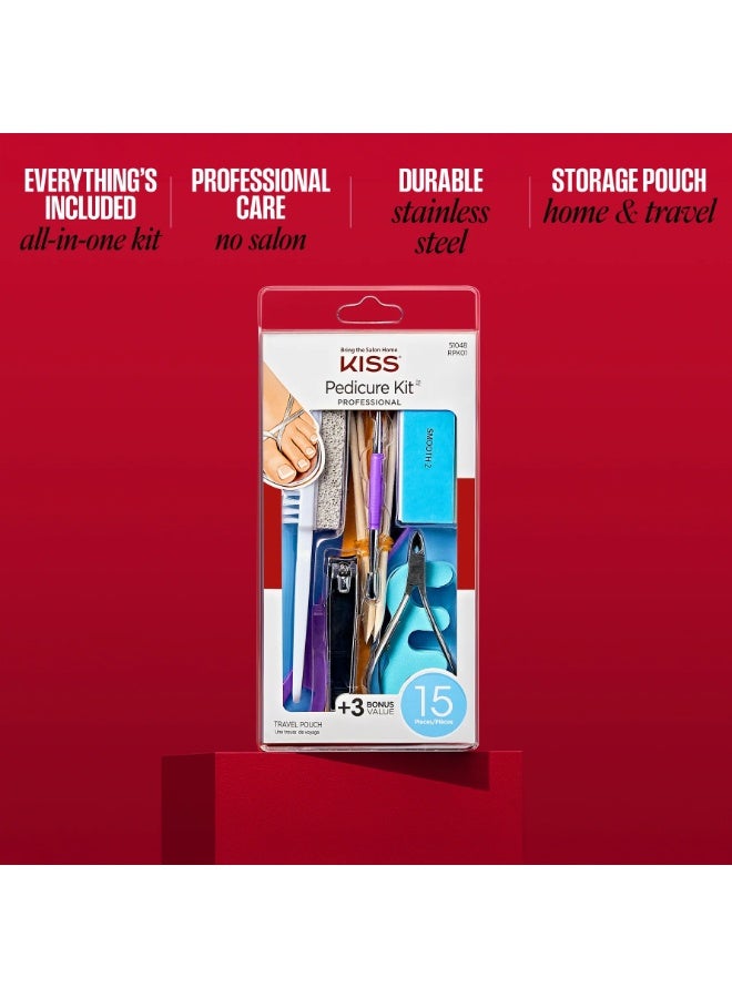 Kiss Professional Pedicure Kit 15 Pieces Multicolour - Image 3