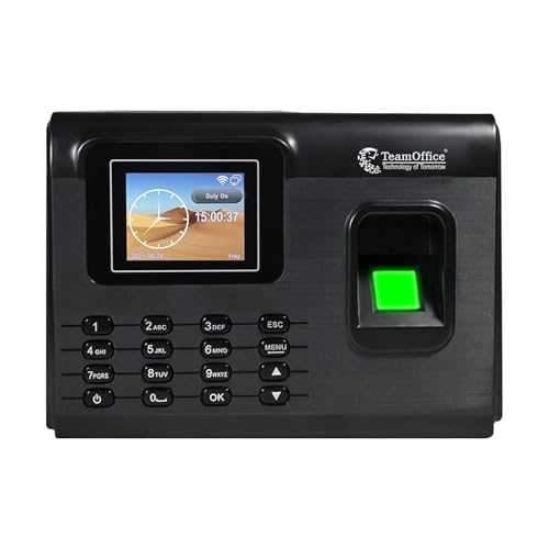 Team Office Z200BW Biometric Attendance Machine – Fingerprint & Card | Cloud Software | Wi-Fi Enabled | Built-in Battery Backup | Office Use (Black) - Image 1
