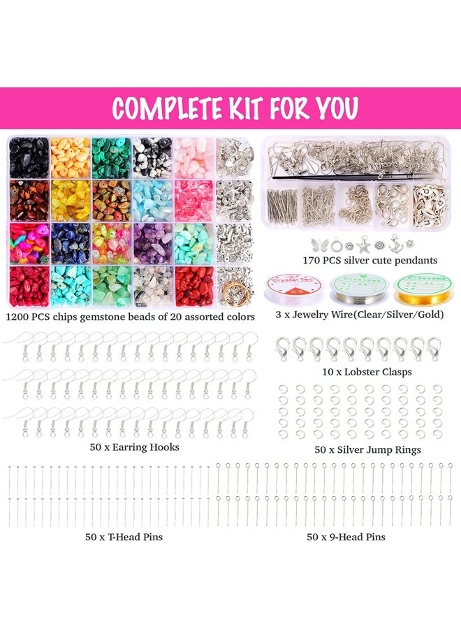 مجموعة صنع الإكسسوارات - طقم صنع إكسسوارات الخرز 1587 قطعة، لوازم صنع المجوهرات مع خرز كريستالي، كماشة المجوهرات، سلك الخرز، خطافات القرط، الخاتم، طقم صنع الأساور للفتيات والكبار - Image 3