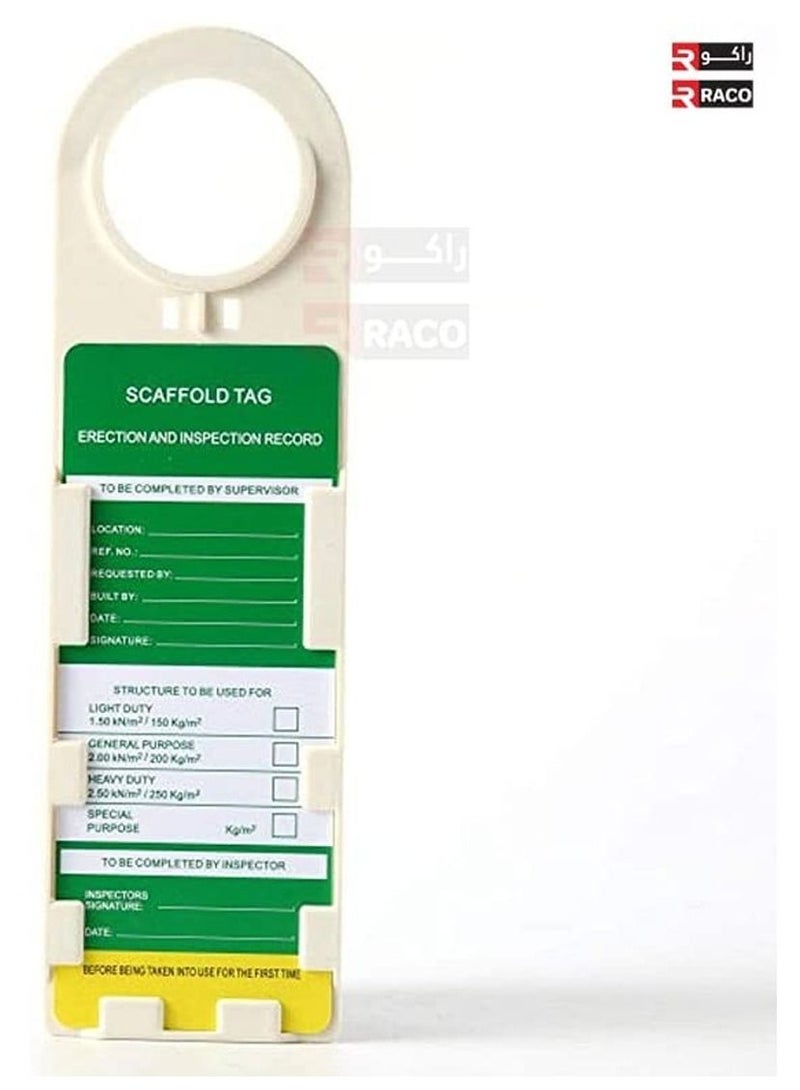 RACO حامل حالة السقالات وعلامات فحص السلامة للسقالات - حزمة من 10 علامات لمنع الحوادث - Image 2