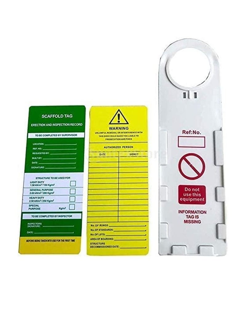 RACO حامل حالة السقالات وعلامات فحص السلامة للسقالات - حزمة من 10 علامات لمنع الحوادث - Image 1