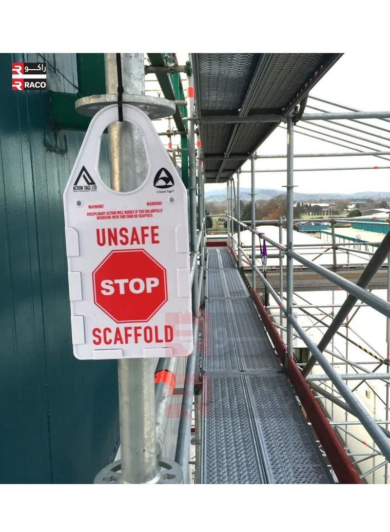 RACO حامل حالة السقالات وعلامات فحص السلامة للسقالات - حزمة من 10 علامات لمنع الحوادث - Image 5
