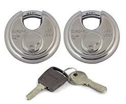 Europa Combo of Stainless Steel Mirrored Twin Lock with 4 Keys (Silver, 90 mm) - Image 4
