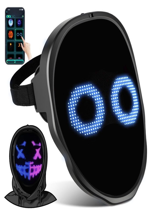 قناع GNFJJBD LED لتغيير شكل الوجه، قابل للتحكم عبر تطبيق - قناع هالوين LED قابل للبرمجة، قناع رقمي متوهج، لأزياء التنكر - Image 1