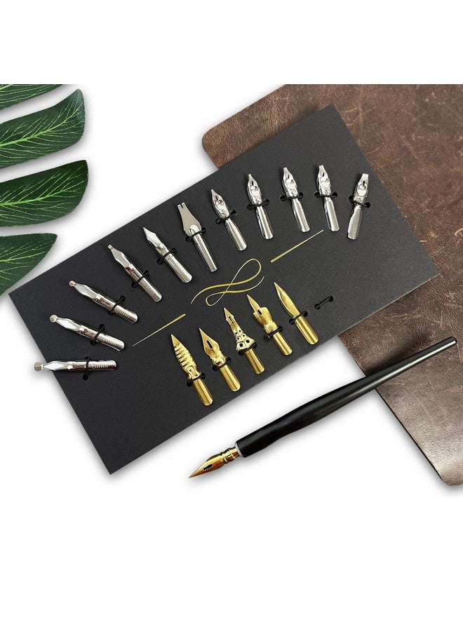 FEATTY Calligraphy Pens Set - 17 Pieces Stainless Steel Calligraphy Pen Nibs with 1 Piece Nib Holder for Writing Painting Signing - Image 4