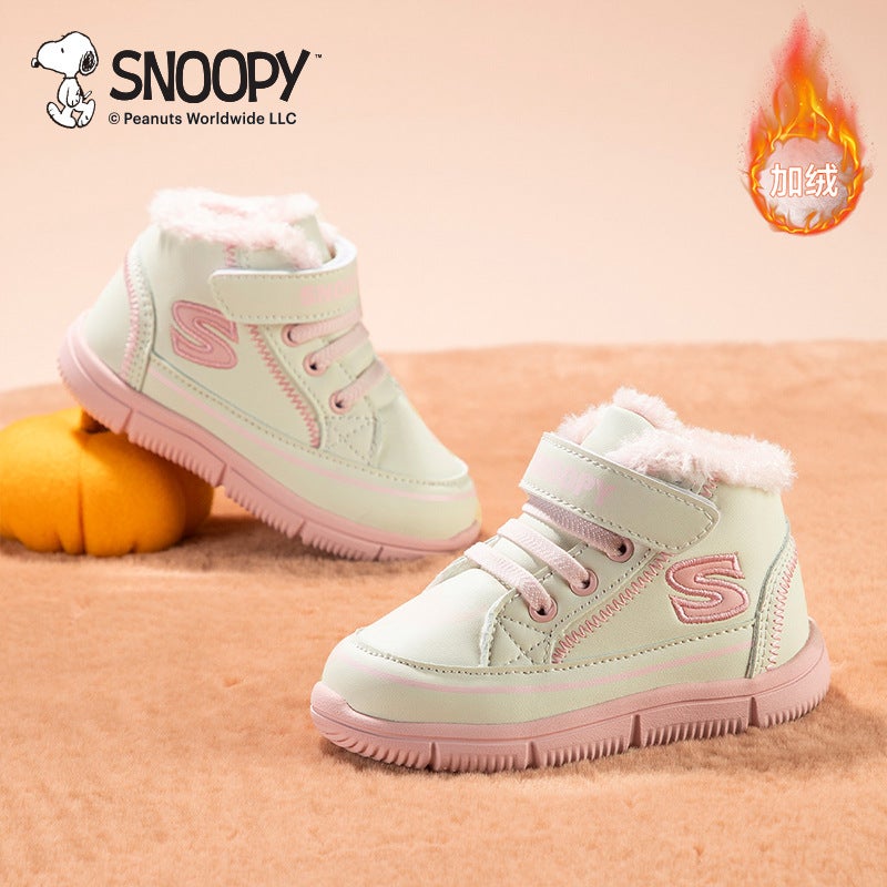 Children'S High-Top Board Shoes Color-Matching Color-Matching Outdoor Casual Shoes Middle-Top Single-Layer Shoes Fleece-Lined Two-Cotton Shoes Foot Protection - Image 5