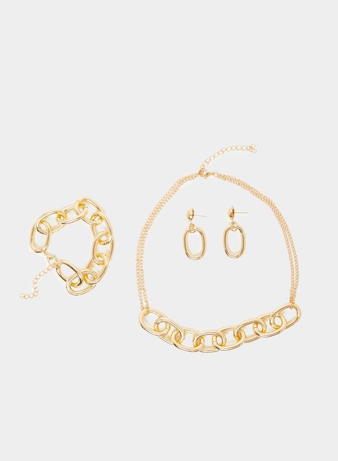 ستايلي مجموعة من 3 - قلادة وخاتم وأقراط محكم - Image 2