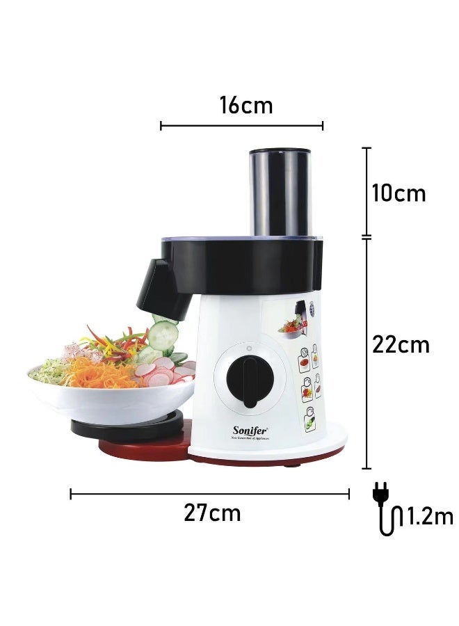 Sonifer Automatic Vegetable Cutter And Salad Maker Machine With Stainless Steel Blades, Fast Slicing Shredding And Grating For Fresh Salads, Healthy Cooking And Everyday Kitchen Tasks - Image 5