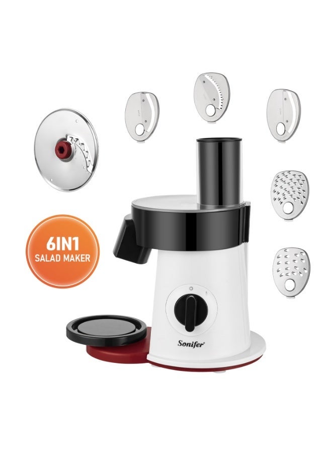 Sonifer Automatic Vegetable Cutter And Salad Maker Machine With Stainless Steel Blades, Fast Slicing Shredding And Grating For Fresh Salads, Healthy Cooking And Everyday Kitchen Tasks - Image 1