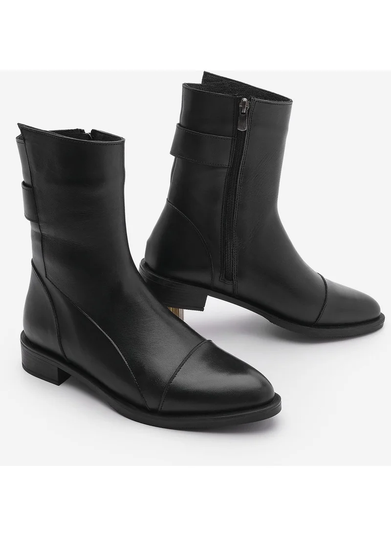 MARJIN Women Genuine Leather Casual Boots Zipper Tekas